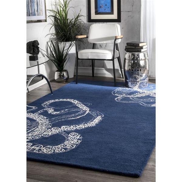 nuLOOM Octopus Tail 4-ft x 6-ft Rectangular Navy Indoor Area Rug