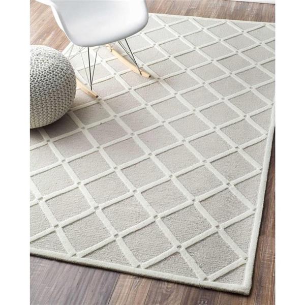 nuLOOM Takako 8-ft x 10-ft Gray Rectangular Indoor Handcrafted Kids Area Rug