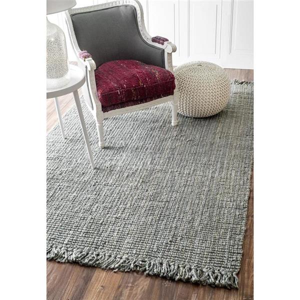 nuLOOM Chunky Loop 6-ft x 9-ft Grey Handcrafted Area Rug