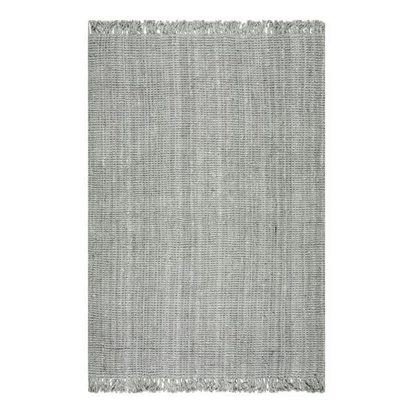 nuLOOM Chunky Loop 6-ft x 9-ft Grey Handcrafted Area Rug