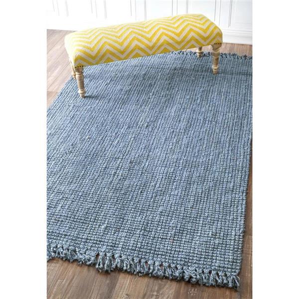 nuLOOM Chunky Loop 8-ft x 10-ft Blue Handcrafted Area Rug