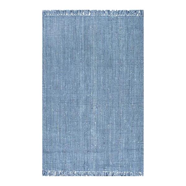 nuLOOM Chunky Loop 8-ft x 10-ft Blue Handcrafted Area Rug