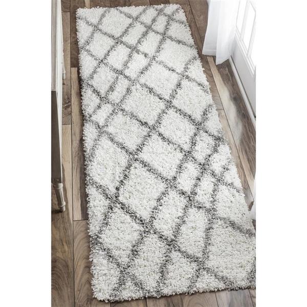 nuLOOM Alvera Easy Shag 5-ft x 8-ft Rectangular Indoor White Area Rug