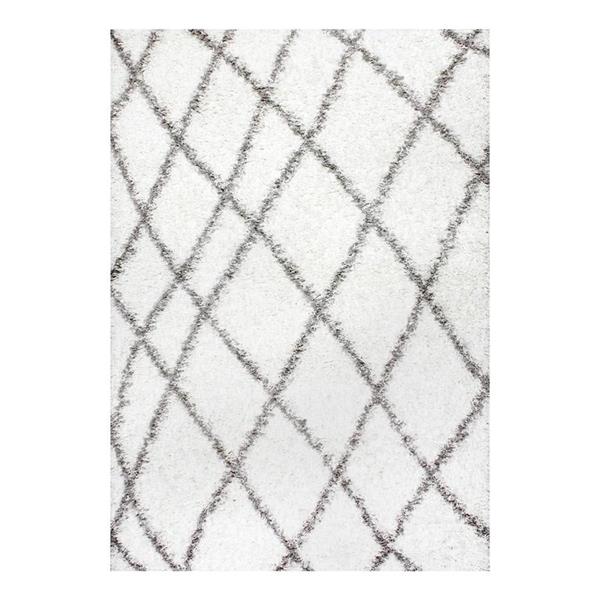 nuLOOM Alvera Easy Shag 5-ft x 8-ft Rectangular Indoor White Area Rug