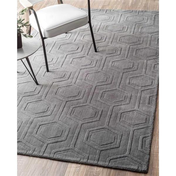 nuLOOM Hand Woven Ambrose 5ft x 8ft Rectangular Indoor Gray Area Rug