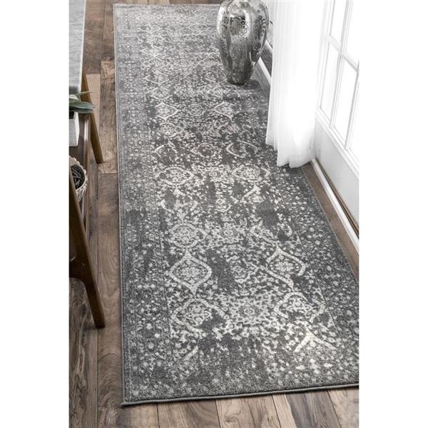 nuLOOM Vintage Odell 5-ft x 8-ft Rectangular Gray Indoor Area Rug