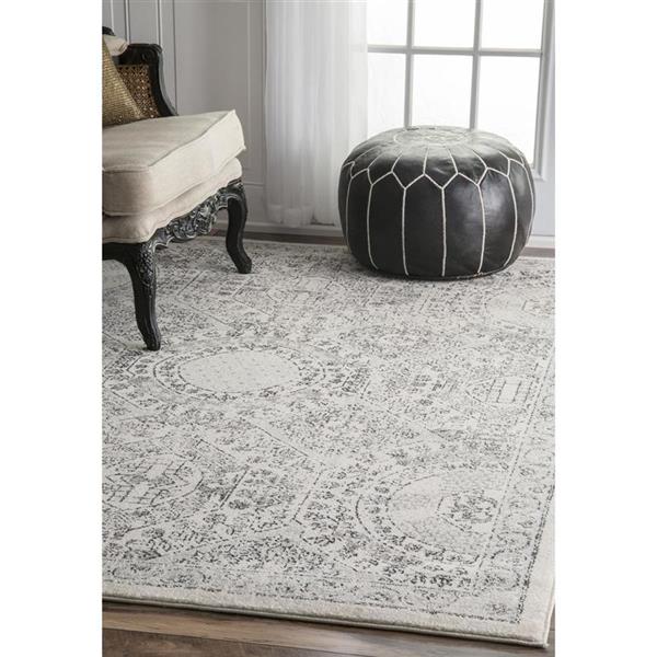 nuLOOM Vintage Minta 7ft x 9ft Rectangular Gray Indoor Area Rug RZBD30A6709 RONA