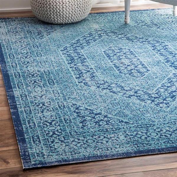 nuLOOM Freda 5-ft x 8-ft Blue Rectangular Indoor Area Rug
