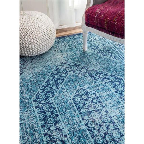 nuLOOM Freda 5-ft x 8-ft Blue Rectangular Indoor Area Rug