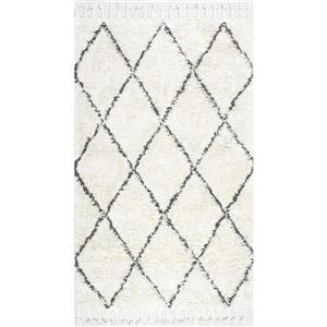 nuLOOM Fez 3-ft x 10-ft Cream Rectangular Indoor Handcrafted Runner