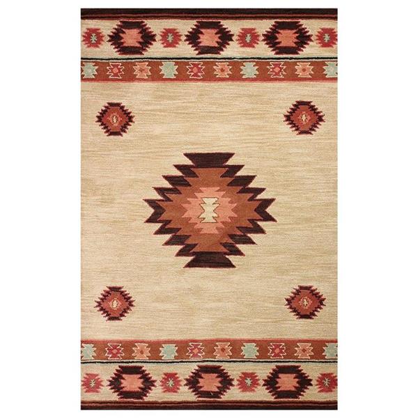 nuLOOM Shyla 5-ft x 8-ft Orange Rectangular Indoor Handcrafted Area Rug
