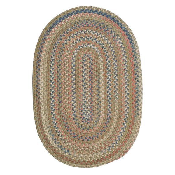 Gingerbread Brown-Red-Black Oval Jute Braided Rugs Reversible