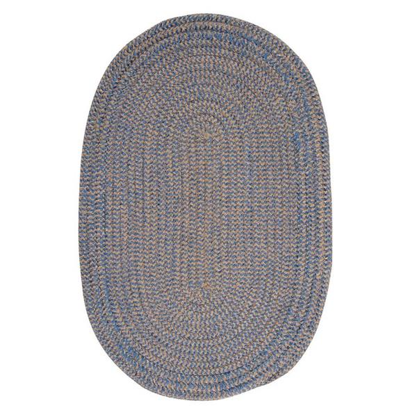 Colonial Mills Softex Check 8-ft Round Blue Ice Check Area Rug