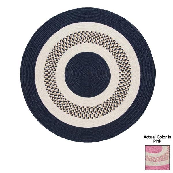 Colonial Mills Flowers Bay 4ft Pink Round Indoor/Outdoor Reversible