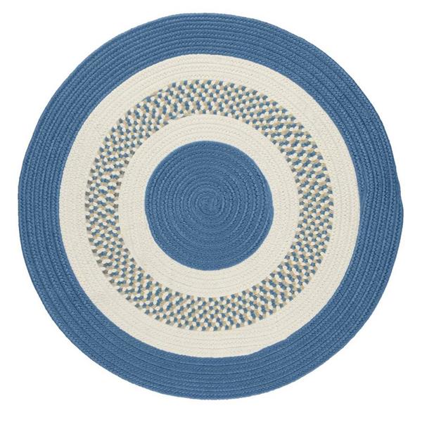 Colonial Mills Flowers Bay 4-ft x 4-ft Blue Round Area Rug