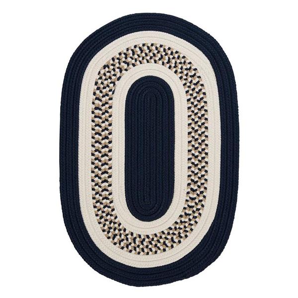 Colonial Mills Flowers Bay 4-ft x 6-ft Navy Oval Area Rug