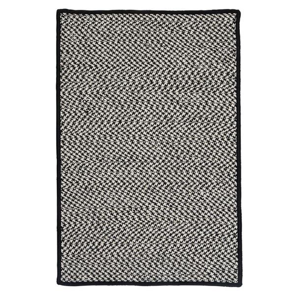 Colonial Mills Outdoor Houndstooth Tweed 2-ft x 6-ft Black Area Rug