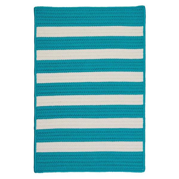 Colonial Mills Stripe It 4-ft Turquoise Square Area Rug