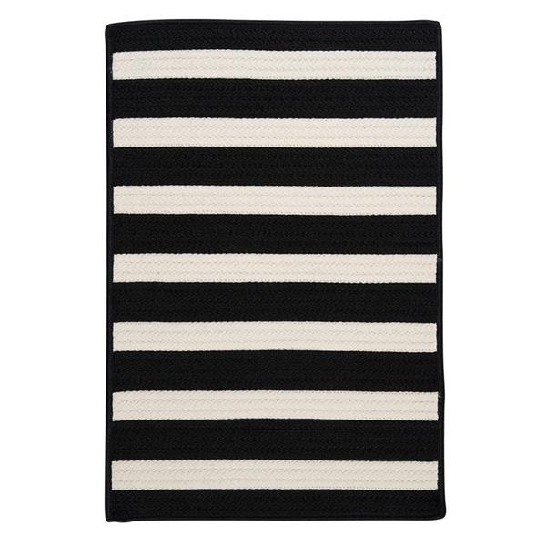 Colonial Mills Stripe It 2-ft x 8-ft Black White Area Rug