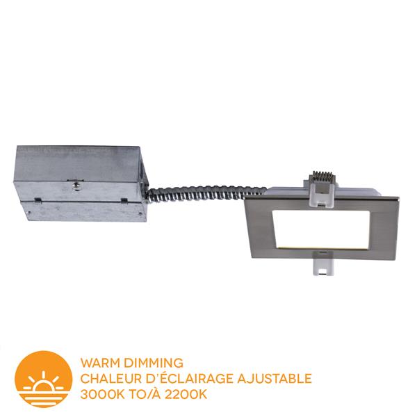 Bazz 4-in Slim Chrome Warm Dimming LED Recessed Kit