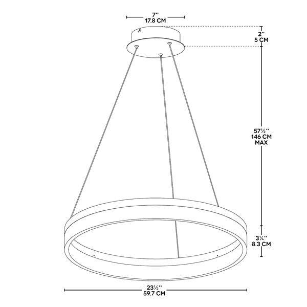 Suspendu à DEL intégré, circulaire