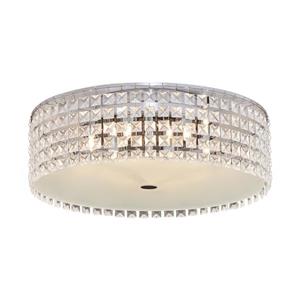 BAZZ Glam 16-in 6-Light Chrome and Glass Flush Mount Ceiling Light