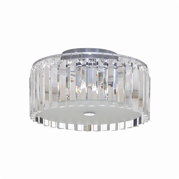 BAZZ Glam 12-in Clear and Frosted Glass Plates 5-Light Frosted Ceiling Lamp