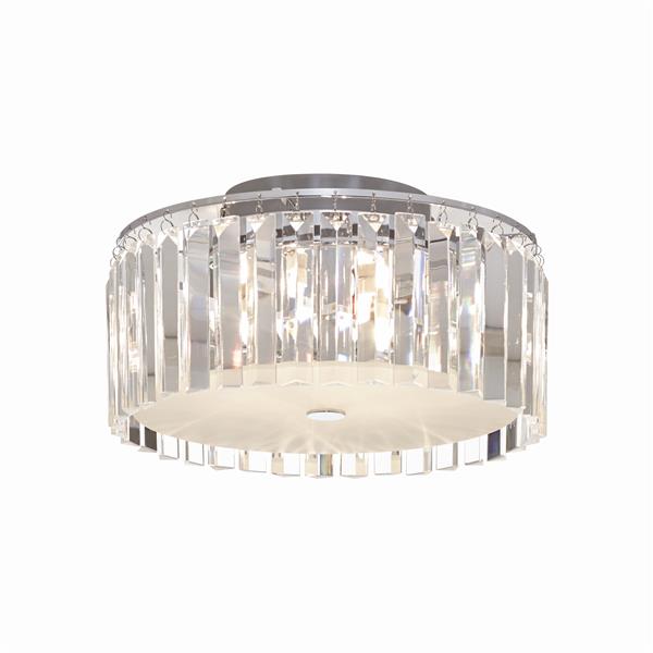 BAZZ Glam 12-in Clear and Frosted Glass Plates 5-Light Frosted Ceiling Lamp