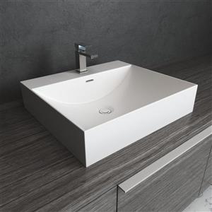 Lavabo vasque rectangulaire, blanc, 16 po x 12 po x 4 po