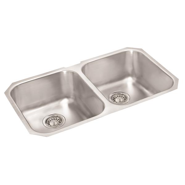 Wessan Stainless Steel Double Undermount Sink - 18-in x 31-in x 7-in
