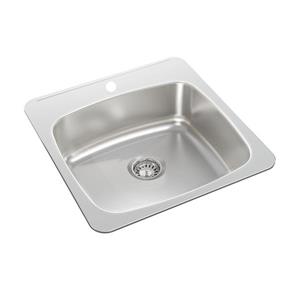 Wessan Stainless Steel Drop-In Kitchen Sink - 20 1/2-in x 20-in x 7-in