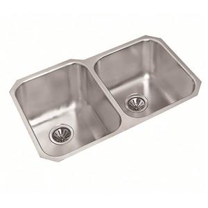 Wessan Double 1-3/4 Undermount Sink-19 7/8-in x 31-in x 8-in & 7-in