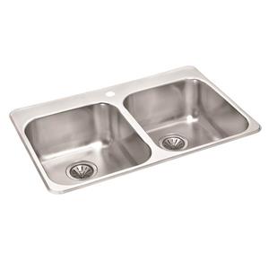Wessan Stainless Mirrored Double Drop-In Sink - 20 1/2-in x 31-in x 7-in