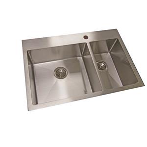 Wessan Double 1-1/2 Undermount Sink -20 7/8-in x 31-in x 8-in - Stainless