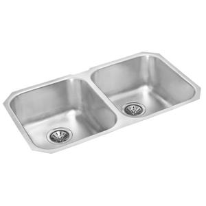 Wessan Stainless Steel Double Undermount Sink - 18-in x 31-in x 7-in