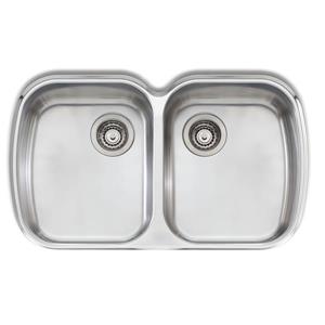 Wessan Double Undermount Sink - 32 1/4-in x 19 3/4-in x 8-in - Stainless