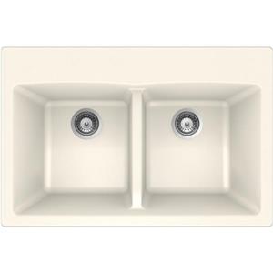 Wessan Granite Double Drop-In Sink - 21 1/2-in x 31-in x 9-in - Magnolia