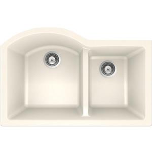 Wessan Granite Double 1-3/4 Undermount Sink-20-in x 31-in x 9-in-Magnolia