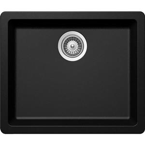 Wessan Universal Granite Sink -16 15/16-in x 17 3/4-in x 7 7/8-in - Black