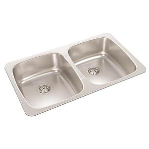 Wessan Stainless Steel Double Drop-In Kitchen Sink - 18-in x 31-in x 7-in
