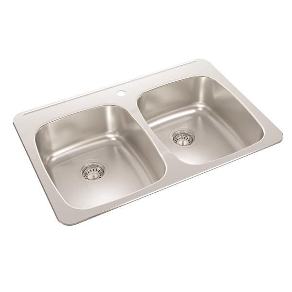 Wessan Double DropIn Kitchen Sink 20 1/2in x 31in x 7in