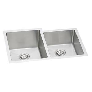 Wessan Double 1-3/4 Undermount Sink - 20-in x 31-in x 9-in - Stainless