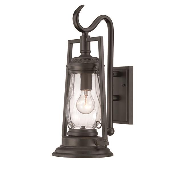 Acclaim Lighting Kero 18.5-in Matte Black Clear Glass Outdoor Wall Lantern