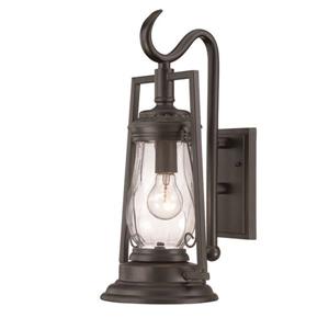 Acclaim Lighting Kero 18.5-in Matte Black Clear Glass Outdoor Wall Lantern