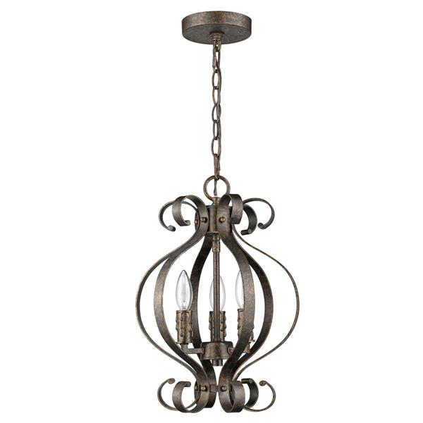 Acclaim Lighting Lydia 17-in Brown 3-Light Chandelier