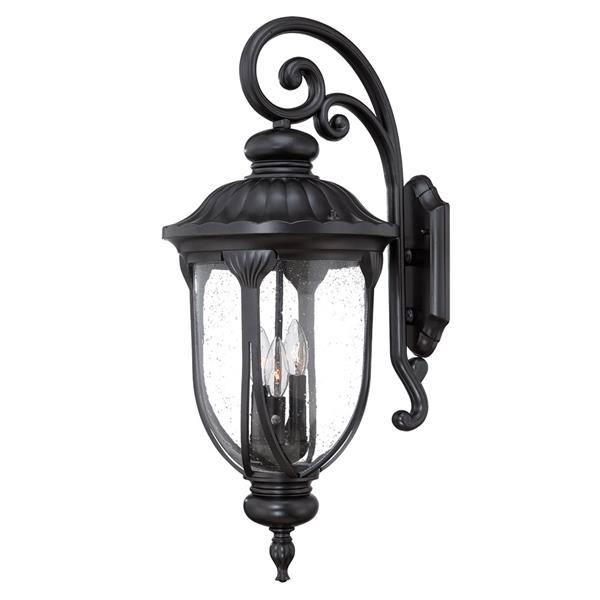 Acclaim Lighting Naples 27.5-in Matte Black Aluminum 3-Light Outdoor Wall Lantern