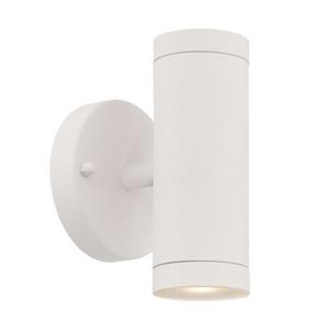Acclaim Lighting 6.5-in Matte White Clear Glass Cylinder 2-Light LED Outdoor Wall Sconce
