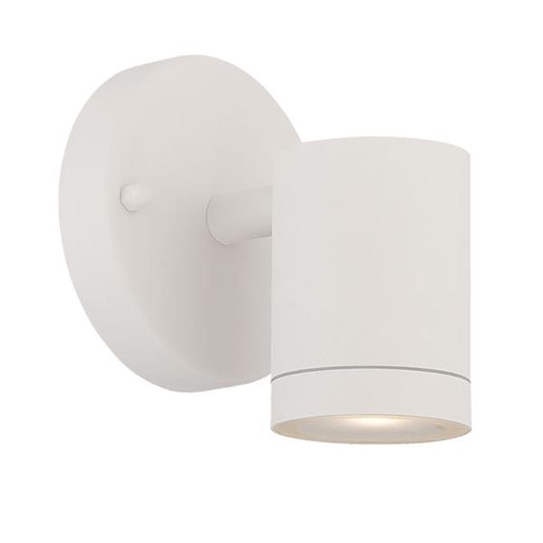 Acclaim Lighting 5.12-in Matte White Clear Glass Cylinder LED Outdoor Wall Sconce