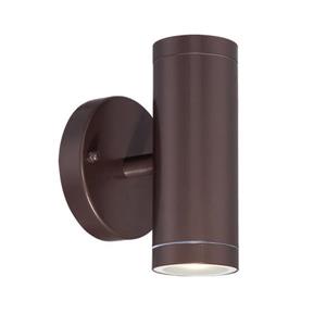 Acclaim Lighting 6.5-in Architectural Bronze Clear Glass Cylinder 2-Light LED Outdoor Wall Sconce