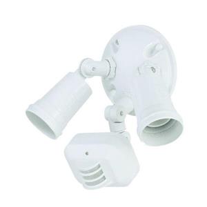 Motion Activated Cast Aluminum 2-Light Floodlight - White